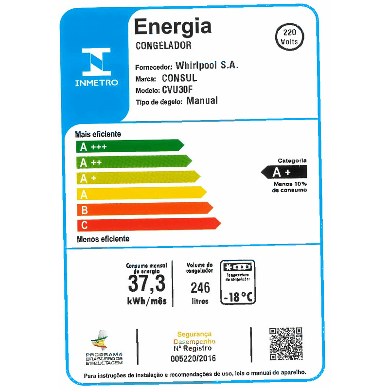 Consul_Freezer_CVU30FB_Selo_Inmetro_220v